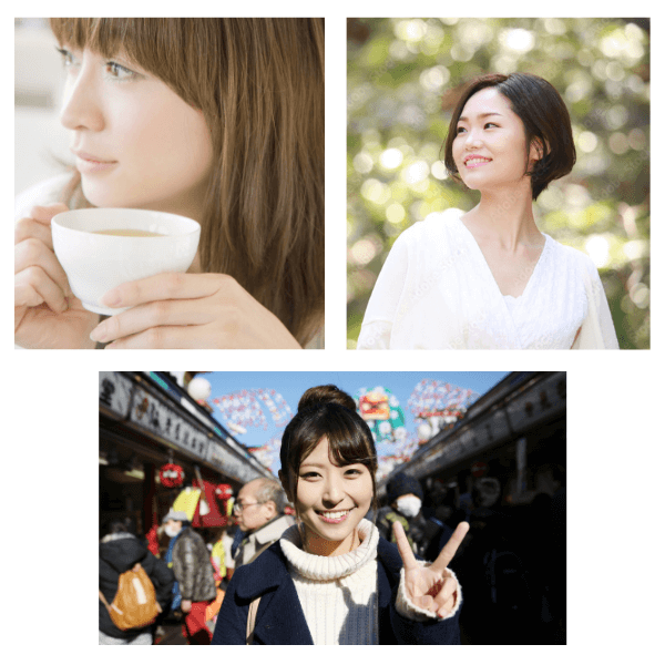 女性の写真の例