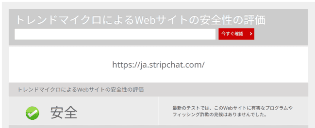 ストリップチャットの安全性テスト